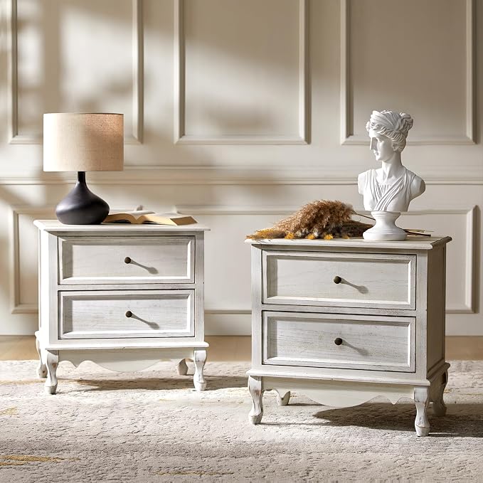 HULALA HOME Solid Wood End Tables Set of 2 by HULALAHOME