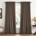 Topfinel 96 Inch Blackout Linen Curtains 2 Panel Set by Topfinel
