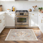 3x4 Washable Area Rug for Entryway Non Slip Kitchen Rugs, Soft Vintage Living - Image 4