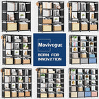 Mavivegue Bookshelf, 15 Cube Storage Organizer, Book Shelf Organizer, Tall - Image 6