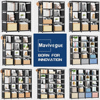 Mavivegue Bookcases: Black Cube Book Shelf, 10 Cube Tall Storage Organizer - Image 6