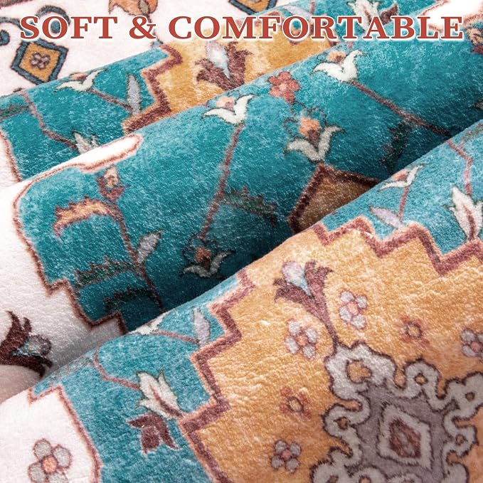 SERISSA 4x6 Washable Non Slip Boho Area Rug - Image 4