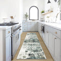 2'6''x8' Runner Rugs Washable Rug:Modern Abstract Hallway Teal Green Carpet | by GENTDRIZZ