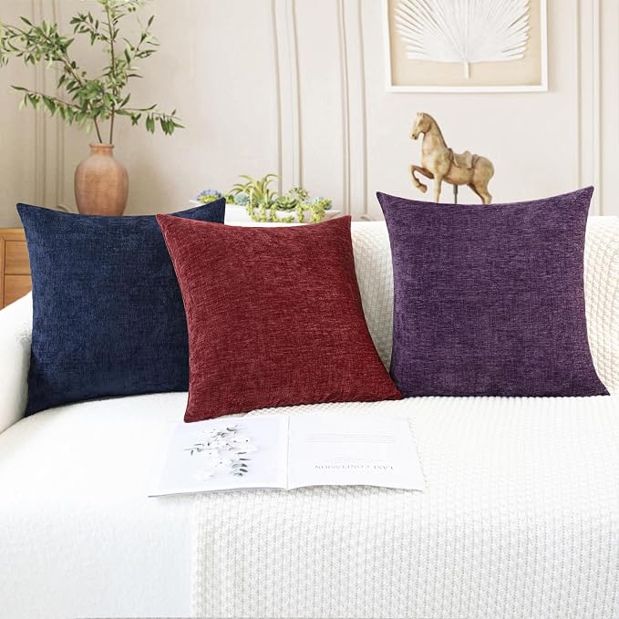 CaliTime Decorative Couch Throw Pillow Covers 20 X 20 Inches Navy Blue | Pack - Image 5