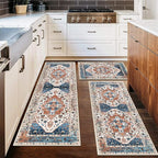 HEBE Boho Kitchen Rugs Set of 3, Non Slip Washable Kitchen Mats - Image 7