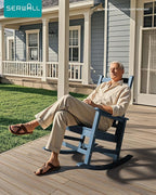 SERWALL Oversized Outdoor Rocking Chair Set of 4, HDPE Rocker - Image 5