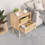 Lerliuo Rattan Nightstand, Boho Side Table - Image 7