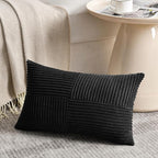 Fancy Homi 2 Packs Black Long Lumbar Decorative Throw Pillow Covers 16x24 Inch - Image 2