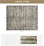 Green Brown 8x10 Washable Area Rugs - Image 2