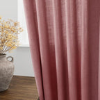 Canyon Rose Linen Curtains 96 Inches Long 2 Panels Set - Image 4