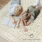 Area Rug 8x10 Washable Rug, Vintage Boho Medallion Rugs Non-Slip Soft Low Pile - Image 4