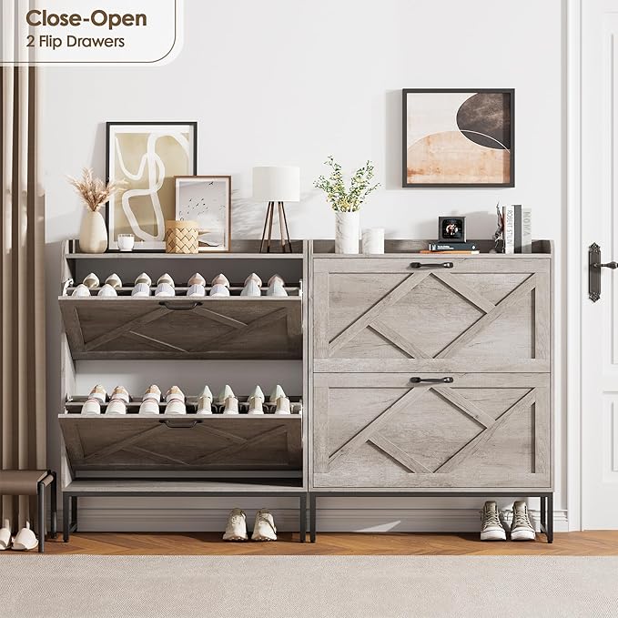 Nicetree Shoe Cabinet Storage for Entryway, Narrow Shoe Storage Cabinet - Image 3