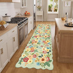 DUKINO 2x7 Runner Rug for Hallway, Floral Washable Rug for Kitchen, Stain - Image 3