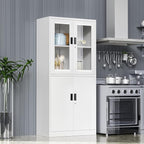 4 Door Display Cabinet with Adjustable Shelves, Locking Steel Storage Caninet - Image 7