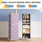 WLIVE Fabric Dresser, 5-Drawer Tall Dressers - Image 4