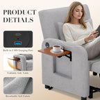 Convertible Sleeper Chair-Fabric Futon Sofa Bed, Single Sleeper Sofa, Small - Image 4