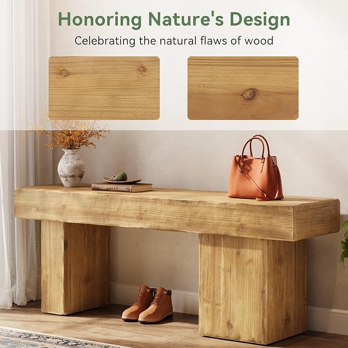 Thickened Solid Wood Bench, Heavy Duty Dining Bench - Image 9