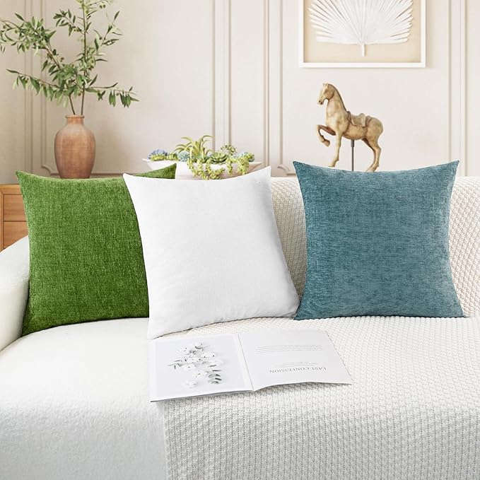 CaliTime Decorative Couch Throw Pillow Covers 24 X 24 Inches True White | Pack - Image 5