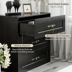 Wooden Dresser with 3 Large Drawers, Modular Media Console Storage Chest of - Image 4