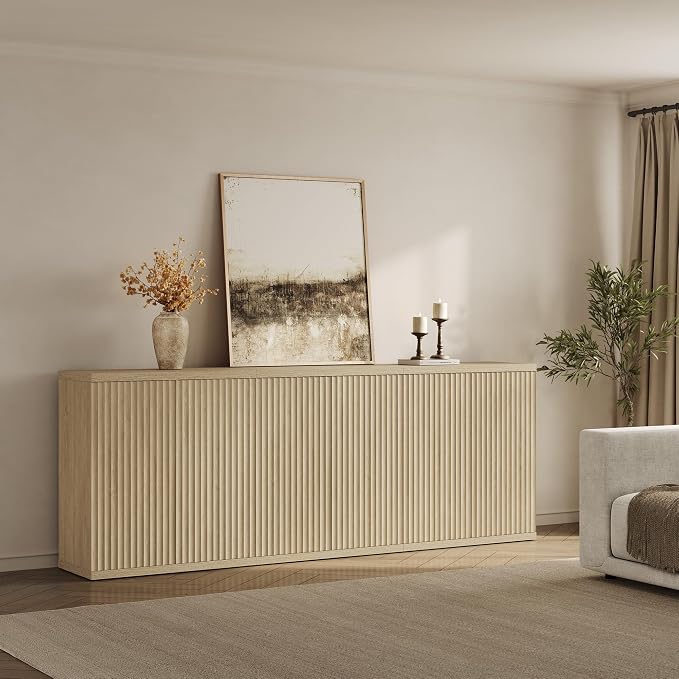 SICOTAS Buffet Cabinet with Storage Accent Sideboard Modern Credenza with Doors - Image 8