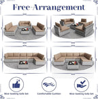 KIGOTY 7-Piece Patio Furniture Set, All-Weather PE Rattan Outdoor Sectional Sofa - Image 6