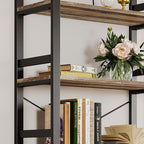 IRONCK Bookshelf, 31.5in Wide Shelf 6 Tier Bookcase, 110lbs/shelf Vintage - Image 4