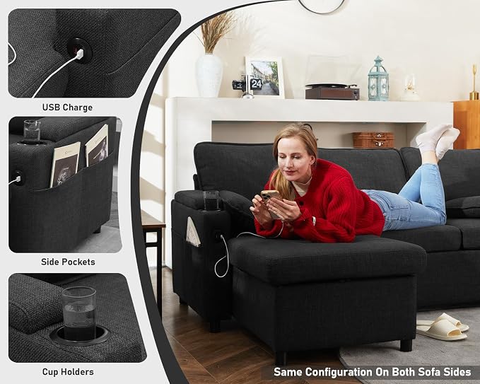 DURASPACE Sofa Bed Sleeper Pull Out 2 in 1 Sectional Sleeper Sofa Couches - Image 4