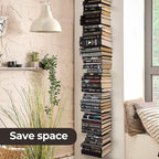 Floating Book Shelves for Wall, 4 Tier Invisible Floating Bookshelf, Vertical - Image 4