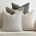 MIULEE Soft Decorative Chenille Euro Pillow Covers Neutral 22x22 Pack of 4 | by MIULEE