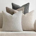 MIULEE Soft Decorative Chenille Euro Pillow Covers Neutral 24x24 Pack of 4 | by MIULEE