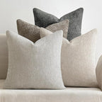 MIULEE Soft Decorative Chenille Euro Pillow Covers Neutral 24x24 Pack of 4 | by MIULEE