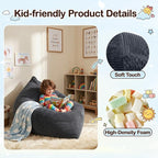 BRINJOY 3 in 1 Kids Bean Bag Chair Bed, Memory Foam Filled Floor Bed Bean Bag - Image 4