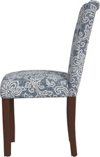HomePop Classic Parsons Dining Chair -Denim Jacobean Print - Image 6