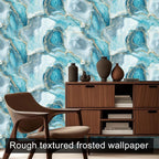 HOMETITUTE Teal Agate Marble Wallpaper Peel and Stick Blue Stone Pattern - Image 3