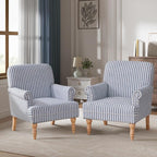 HUIMO Linen Fabric Accent Chairs Set of 2, Mid-Century Modern Armchair - Image 7