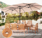 PHI VILLA 9 Pieces Acacia Wood Patio Dining Set - Image 4