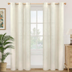 YoungsTex Beige Linen Curtains 84 Inches Length 2 Panels by YoungsTex