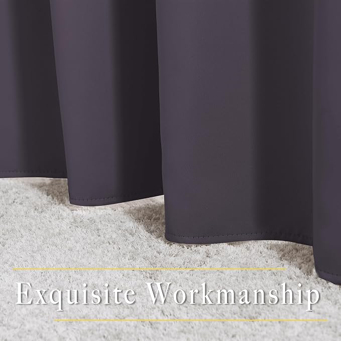 NICETOWN Greyish Purple Blackout Curtains 84 inch Length 2 Panels, Grommet - Image 6