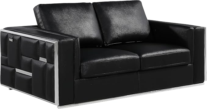 Blackjack Furniture Catania Modern Top Grain Italian Leather Sofa Set - Image 2
