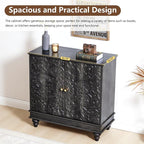 weselon Accent Cabinet Set of 2, Classic Carved Buffet Cabinet Storage Sideboard - Image 4