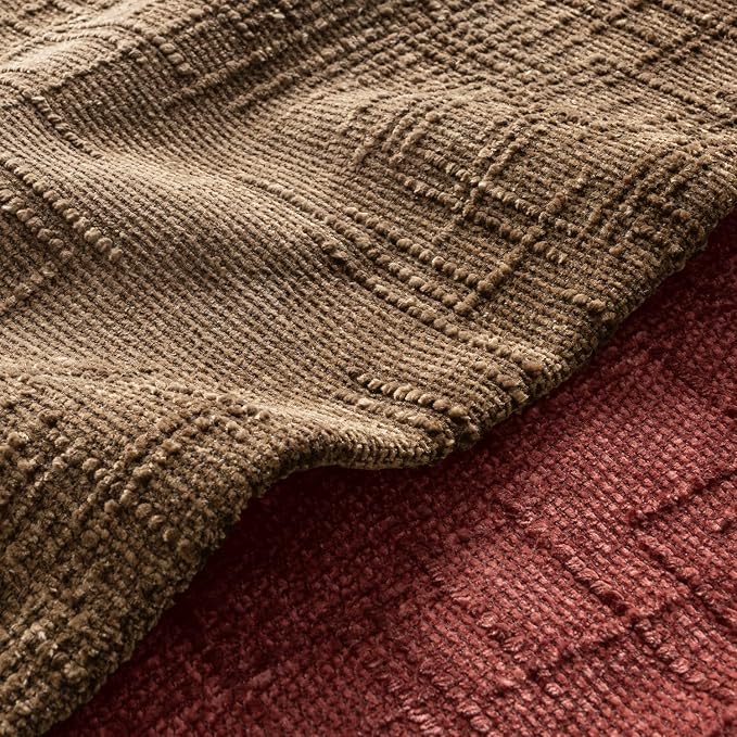 MIULEE Chenille Textured Fall Throw Pillow Covers Toffee 20x20 Set of 2 | - Image 2