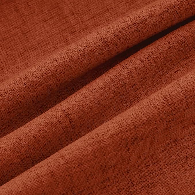 MIULEE Fall 100% Blackout Linen Curtains 42 x 63 Inch Burnt Orange 2 Panels | - Image 9