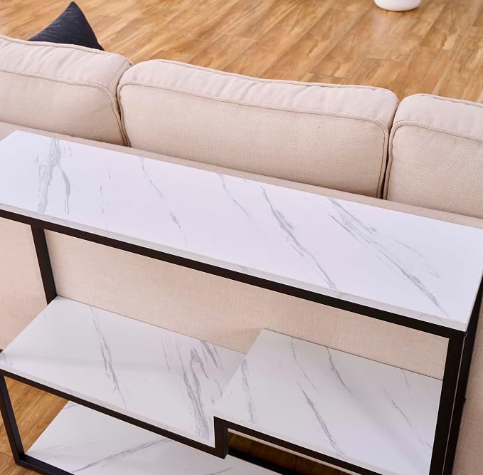 loglus Console Table for Entryway, Faux Marble MDF Sofa Table - Image 4