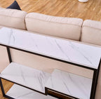 loglus Console Table for Entryway, Faux Marble MDF Sofa Table - Image 4