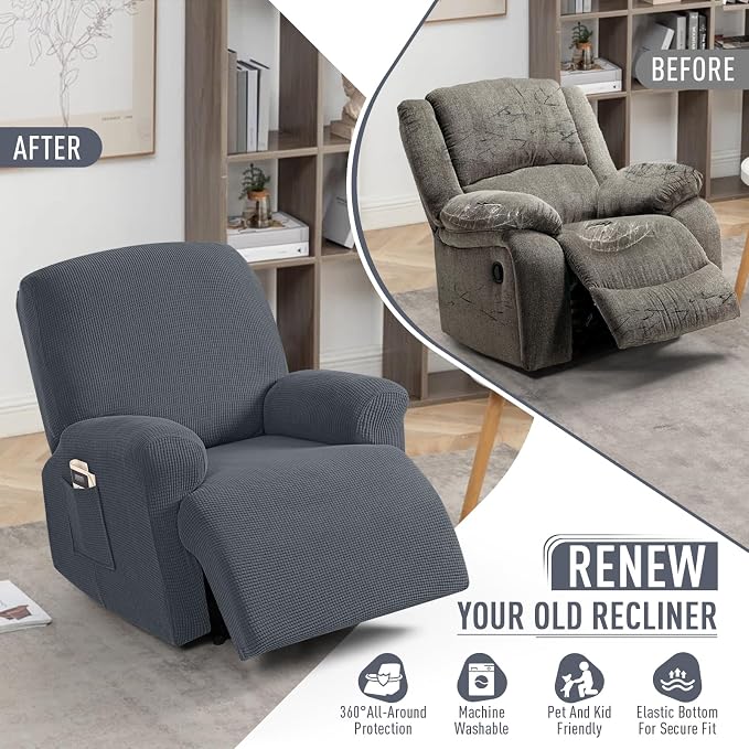 TAOCOCO Recliner Cover 4-Pieces, Recliner Stretch Sofa Slipcover, Recliner - Image 4