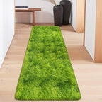 Tie-Dyed Runner Rug for Bedroom Green 2x6ft Fluffy Area Rug Bedside Runner Rug - Image 3