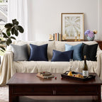 GIGIZAZA Navy Velvet Pillow Covers 20x20 Decorative Pillows Pack of 2 | Blue - Image 7