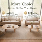 Honyee Oval Coffee Table, 47.2" Wood Coffee Table - Image 6