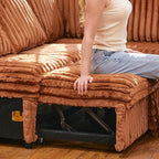 Belffin Corduroy Sectional Sleeper Sofa - Image 6