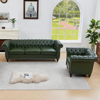 QHITTY 2 Piece Living Room Set, Chesterfield Sectional Sofa Chair Contemporary - Image 6